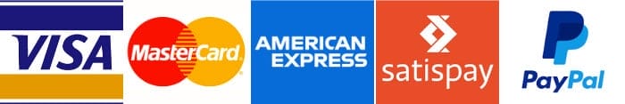 Metodi di pagamento accettati dalla nostra impresa di pulizie. Paga con carta di credito, Satispay, PayPal, o bonifico.