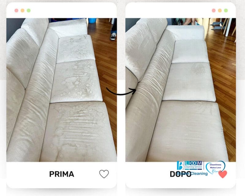 Pulizia divani a domicilio foto prima e dopo