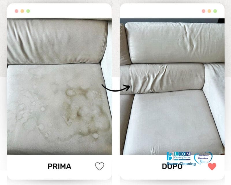 Pulizia divani a domicilio foto prima e dopo
