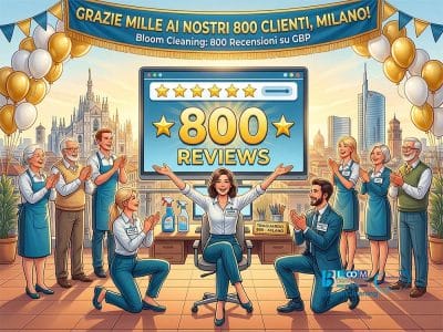 Bloom Cleaning festeggia il traguardo delle 800 recensioni su Goolge.